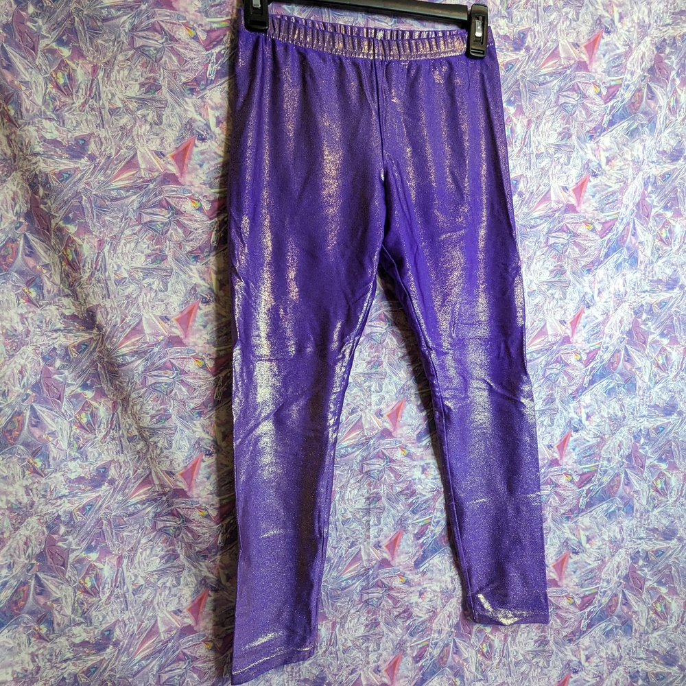 Urban Outfitters BDG Purple and Gold Holographic Leggings Size M